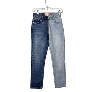 REVICE Denim Yin Yang Two Tone High Rise Jeans Tokyo Wash